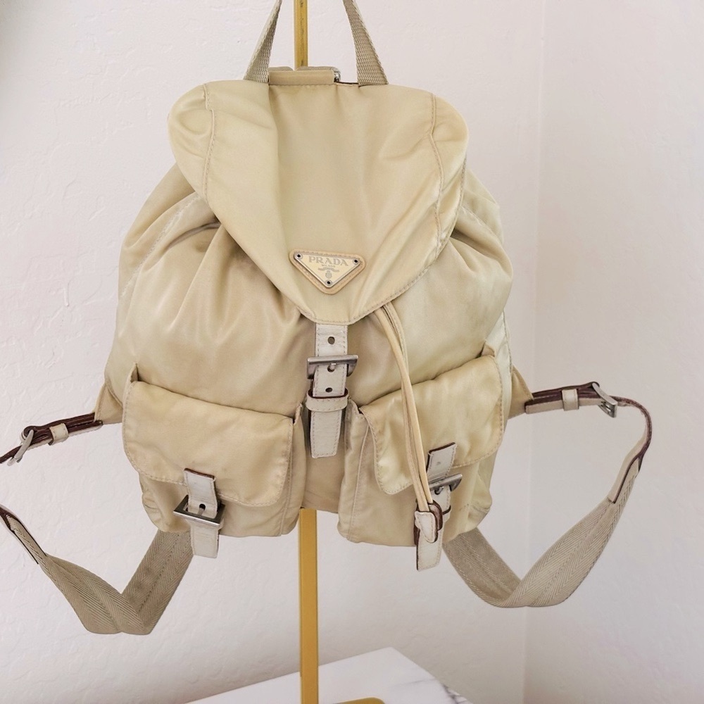 Prada Re-Nylon Beige Desert Backpack - Picture 5 of 13